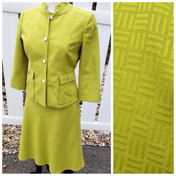 Calvin Klein Dresses & Skirts - Calvin Klein lime green spring Blazer skirt suit